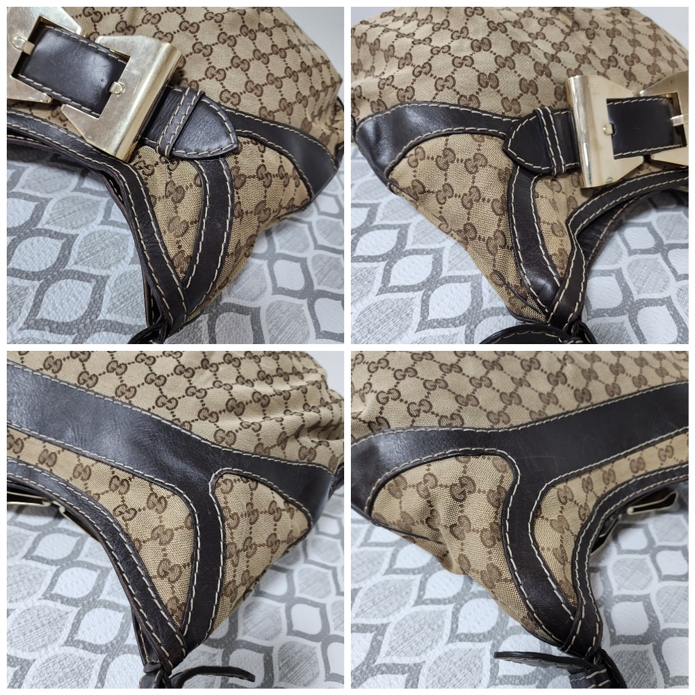GUCCI GG Canvas And Leather Queen Large Hobo Bag Beige/Brown - Picture 11 of 13